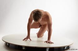 Nude Gymnastic poses Man White Average Short Blond Realistic